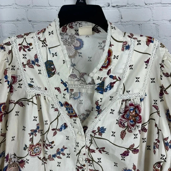 Matilda Jane Good Hart “Monica” Style Floral Button Up Shirt Size Medium - Picture 8 of 9
